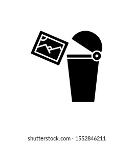 photography vector icon. delete photos with isolated white background. color can be changed. glyph style