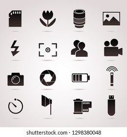 Photography vector icon set.
