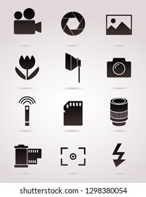 Photography vector icon set.
