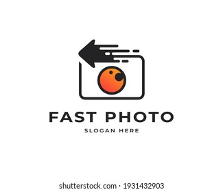 Photography vector logo design. Creative fast technology logo icon