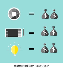 Photography, vectors and ideas generating money