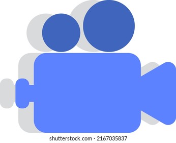 Photography video camera, illustration, vector on a white background.