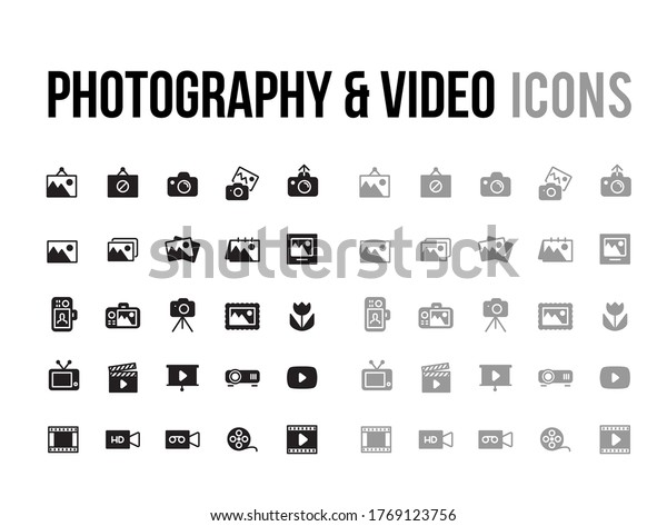 The photography & Video vector icon for\
app, mobile website\
responsive