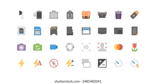 Photography and Videography Icon set