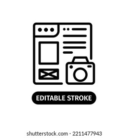 Photography Website Icon Editable Stroke