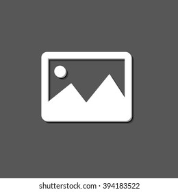 photography - white vector icon  with shadow