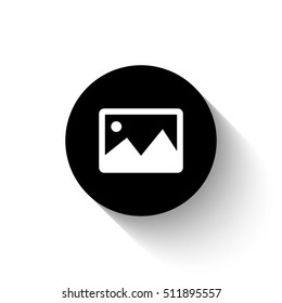 photography - white vector  icon with shadow