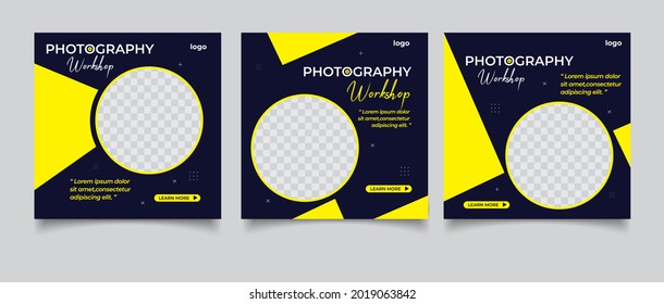 Photography workshop social media post template 