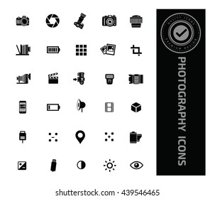 Photography,camera icon set,vector