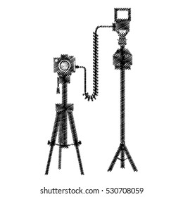 photograpic camera with tripod vector illustration eps 10