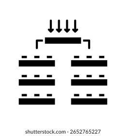 Photolithography black flat icon for digital and print projects. PFAS product. Minimal clean icons for apps and websites. Modern simple icons for UI UX and branding