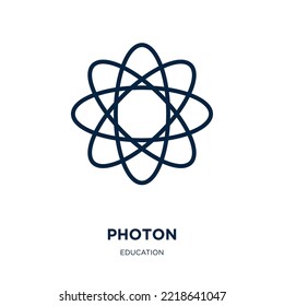 photon icon from education collection. Thin linear photon, technology, light outline icon isolated on white background. Line vector photon sign, symbol for web and mobile