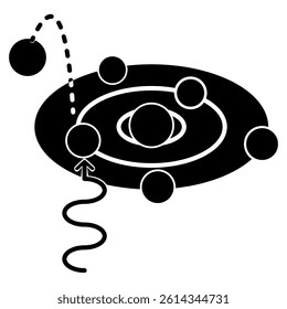 Photon icon represented by photon, atom Black Filled style.