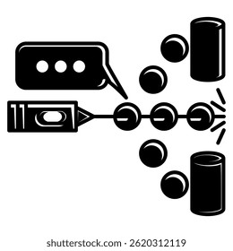 Photon icon represented by Photon laser Black Filled style.