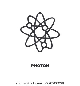 photon icon. Thin line photon, technology icon from education collection. Outline vector isolated on white background. Editable photon symbol can be used web and mobile