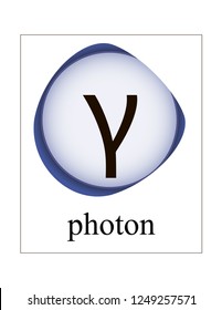 Photon vector illustration. Quantum mechanics. Elementary particles.