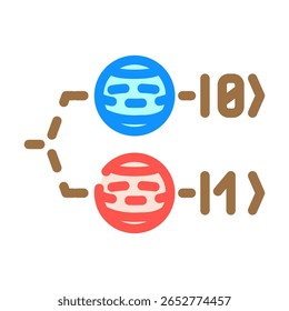 vetor de ícone de cor do computador quântico qubit fotônico. sinal de computador qubit quântico fotônico. ilustração de símbolo isolado