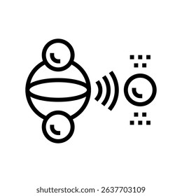 photonic qubit quantum computer line icon vector. photonic qubit quantum computer sign. isolated contour symbol black illustration