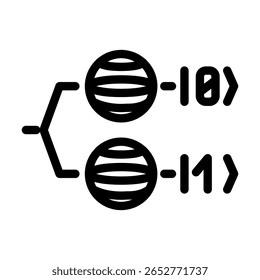 qubit quântico fotônico ícone de linha vetor. sinal qubit quântico de computador fotônico. símbolo de contorno isolado ilustração em preto