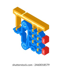 Vektorgrafik der isometrischen Ikonen der Fotonik-Quantentechnologie. Zeichen der Fotonik-Quantentechnologie. Isolierte Symboldarstellung