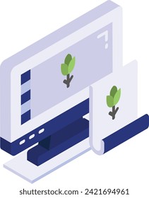 Photo-Paint Editor isometric concept, bitmap-image editing and Printing software vector flat design, Web design and Development symbol, user interface or graphic sign, website engineering illustration