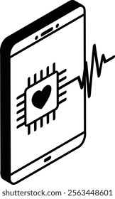 photoplethysmography isometric vector, Artificial general intelligence symbol, Natural Language Processing sign, Machine Deep Learning , Cell phones measure heart rate using optical sensors concept