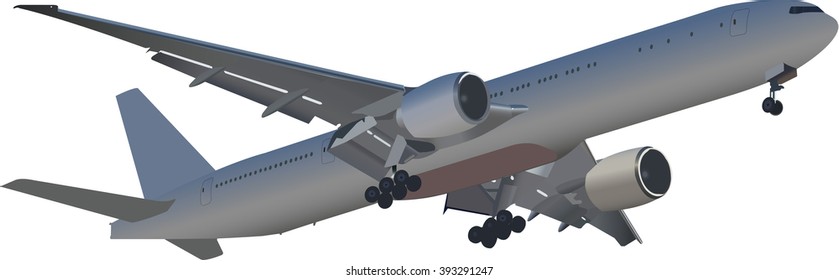 photo-realistic aircraft vector drawing