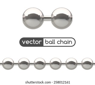 Photo-realistic Ball Chain. Seamless Vector Illustration.