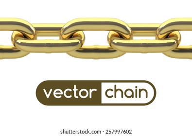 Photo-realistic chain. Seamless vector illustration.