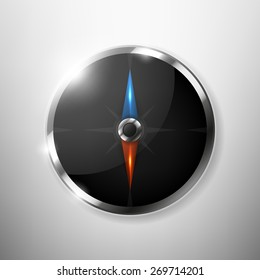 Photorealistic compass design element. Vector illustration