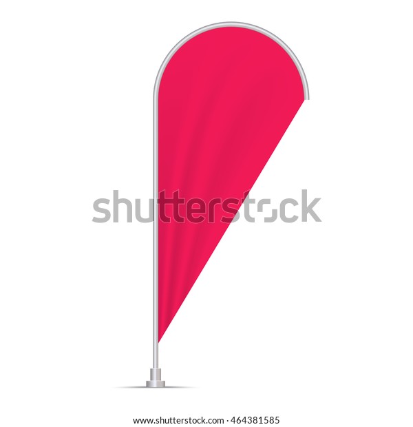 Download Photorealistic Flag Mockup Pink Teardrop Banner Stock Vector Royalty Free 464381585