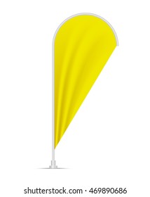 Download Photorealistic Flag Mockup Yellow Teardrop Banner Stock Vector Royalty Free 469890686 PSD Mockup Templates