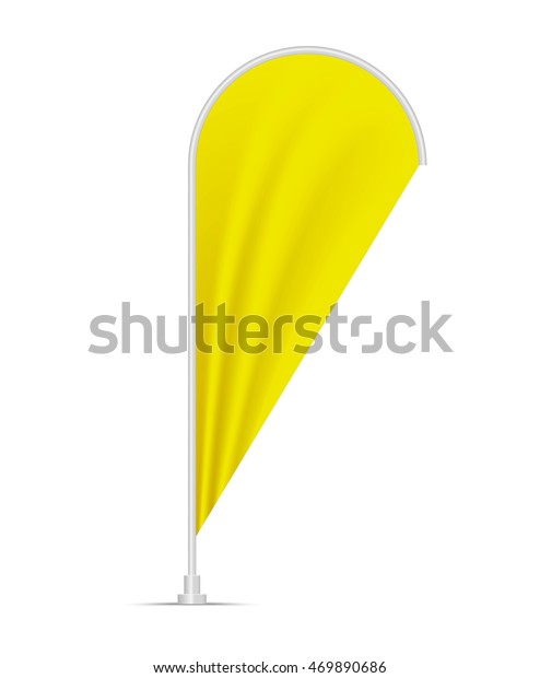Photorealistic Flag Mockup Yellow Teardrop Banner Stock Vector Royalty Free 469890686
