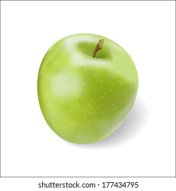 Photorealistic fresh juicy green Apple