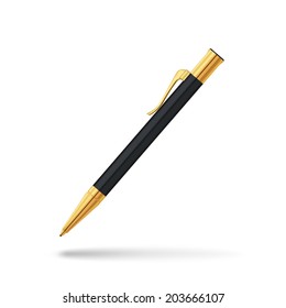 photo-realistic picture of a pen on white background