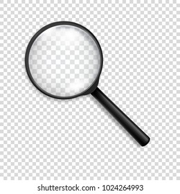 Photorealistic Vector 3d Black Magnifying Glass Stock Vector (Royalty ...