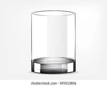 Photo-realistic vector empty glass on a light background.
