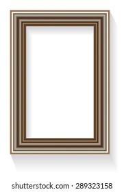 Photorealistic vector illustration of a frame with shadow for photos or other designs.