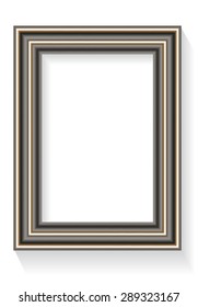 Photorealistic vector illustration of a frame with shadow for photos or other designs.