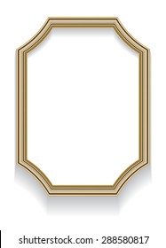 Photorealistic vector illustration of an octagonal frame with curved elements and shadow for photos or other designs.