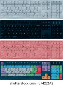 Photo-realistic vector illustration of PC keyboards