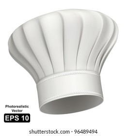 Photorealistic vector illustration of a white chef hat