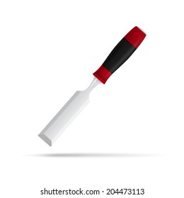 photorealistic vector picture of chisel isolated on white background