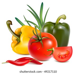 Photo-realistic vector. Vegetables.