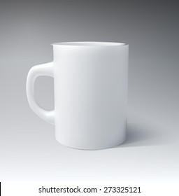 Photorealistic white cup. Vector illustration.