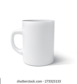 Photorealistic white cup. Vector illustration.