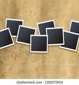 Photos Border Isolated Retro Background With Gradient Mesh, Vector Illustration