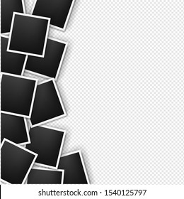 Photos Border On Transparent Background With Gradient Mesh, Vector Illustration