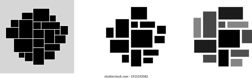 Photos collage frame template	, vector illustration