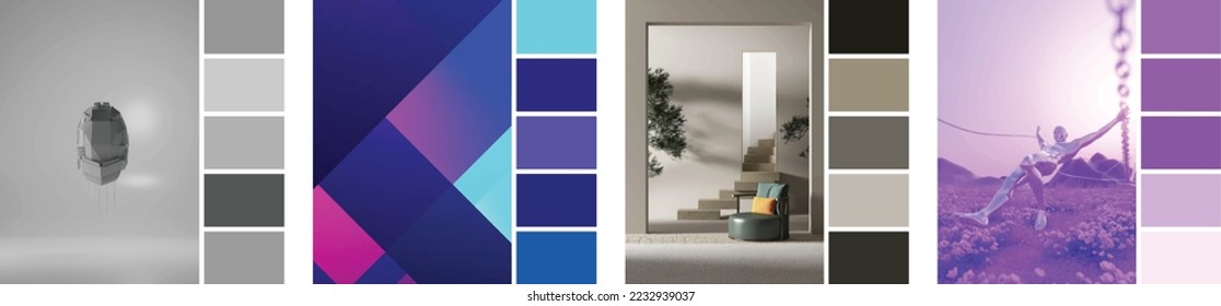 photos of color palette from artwork , color combination of color harmony in eps form illustrator .